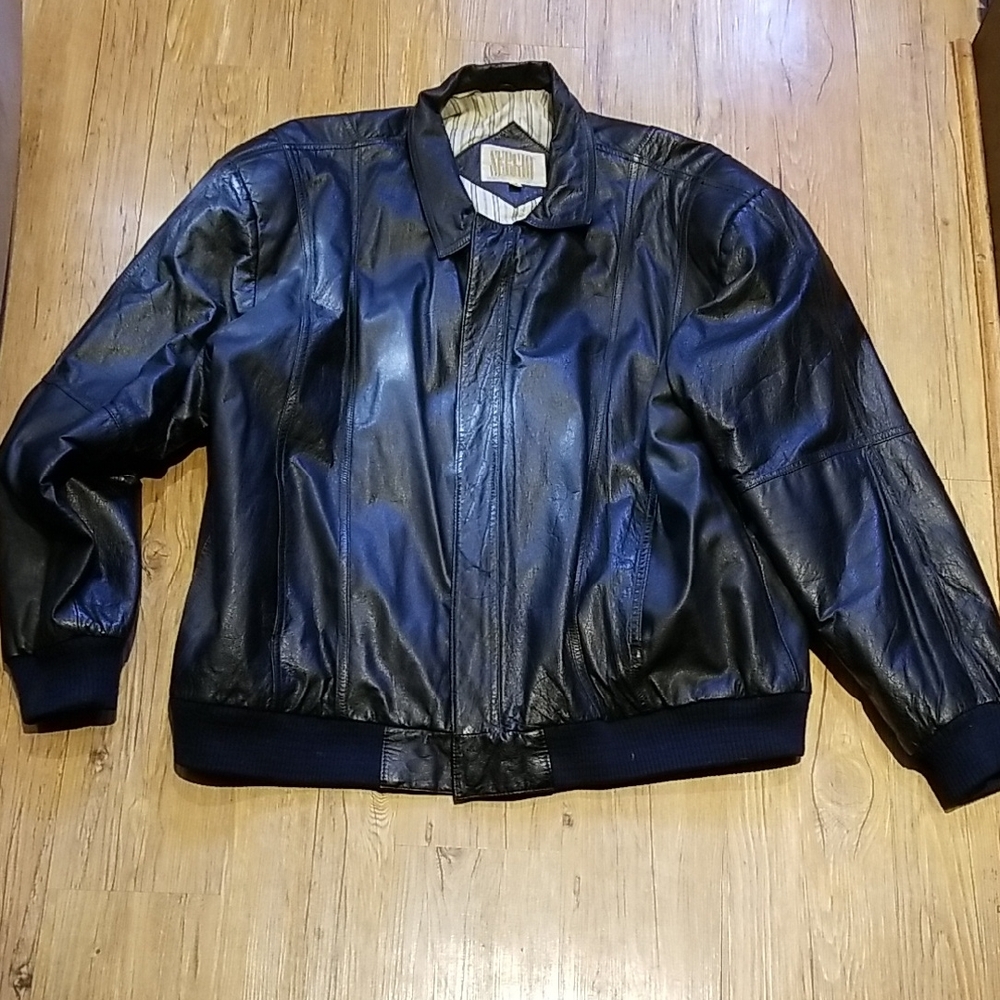 Men's Black Leather Jacket Like new Condition Sz 1X